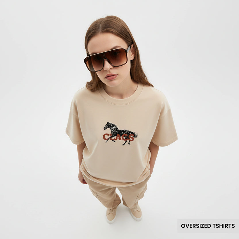 CLACS Horse – Minimal Motion Oversized T Shirts
