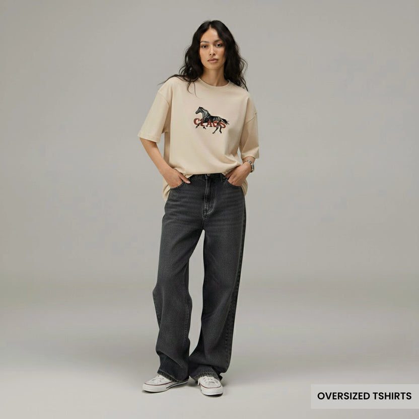 CLACS Horse – Minimal Motion Oversized T Shirts