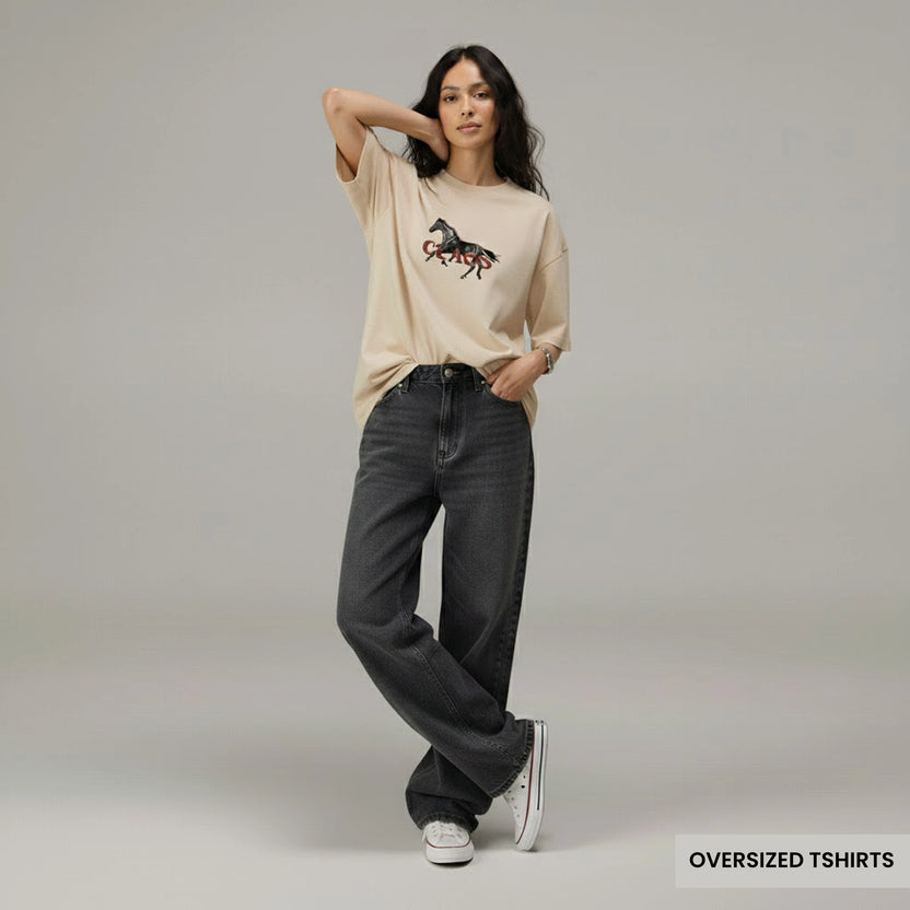 CLACS Horse – Minimal Motion Oversized T Shirts
