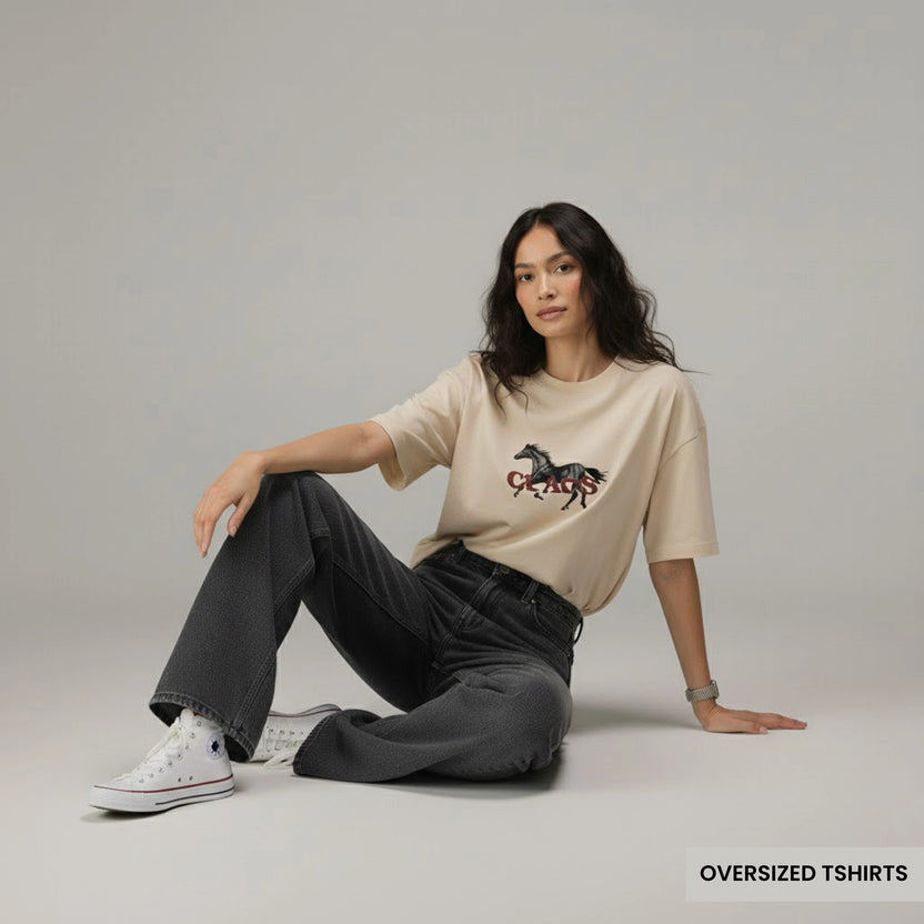 CLACS Horse – Minimal Motion Oversized T Shirts