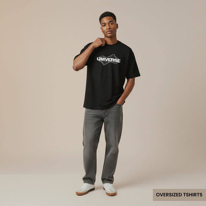 Universe – Minimal Line Art Oversized T Shirts
