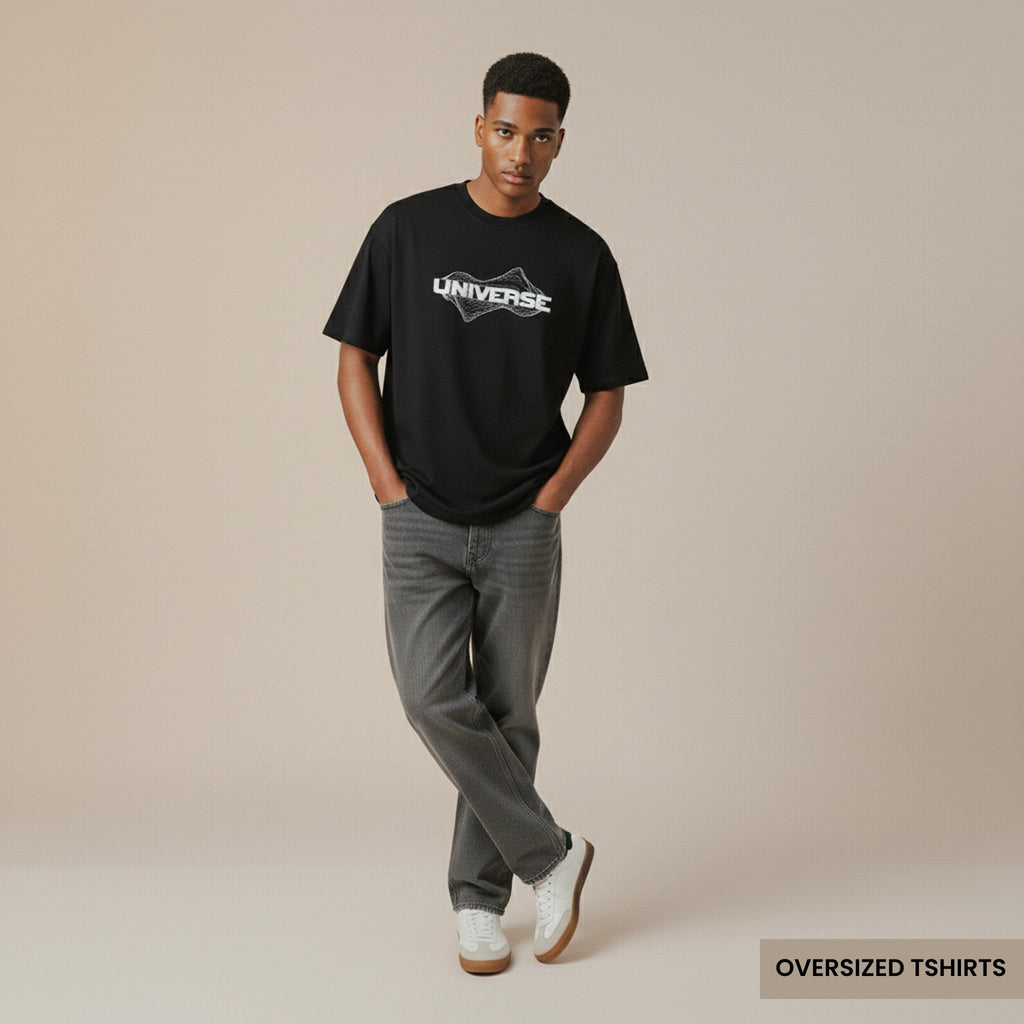 Universe – Minimal Line Art Oversized T Shirts