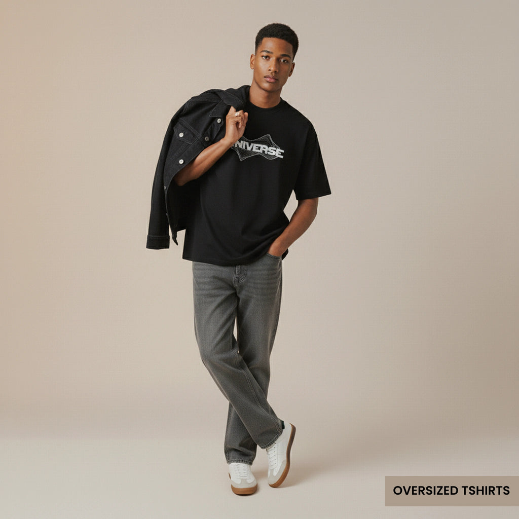 Universe – Minimal Line Art Oversized T Shirts