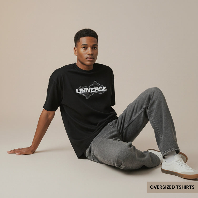 Universe – Minimal Line Art Oversized T Shirts