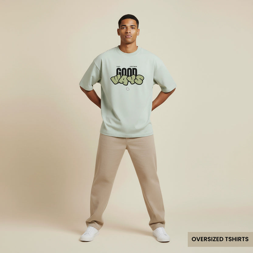 Good Ways – Mint Green Oversized T Shirts