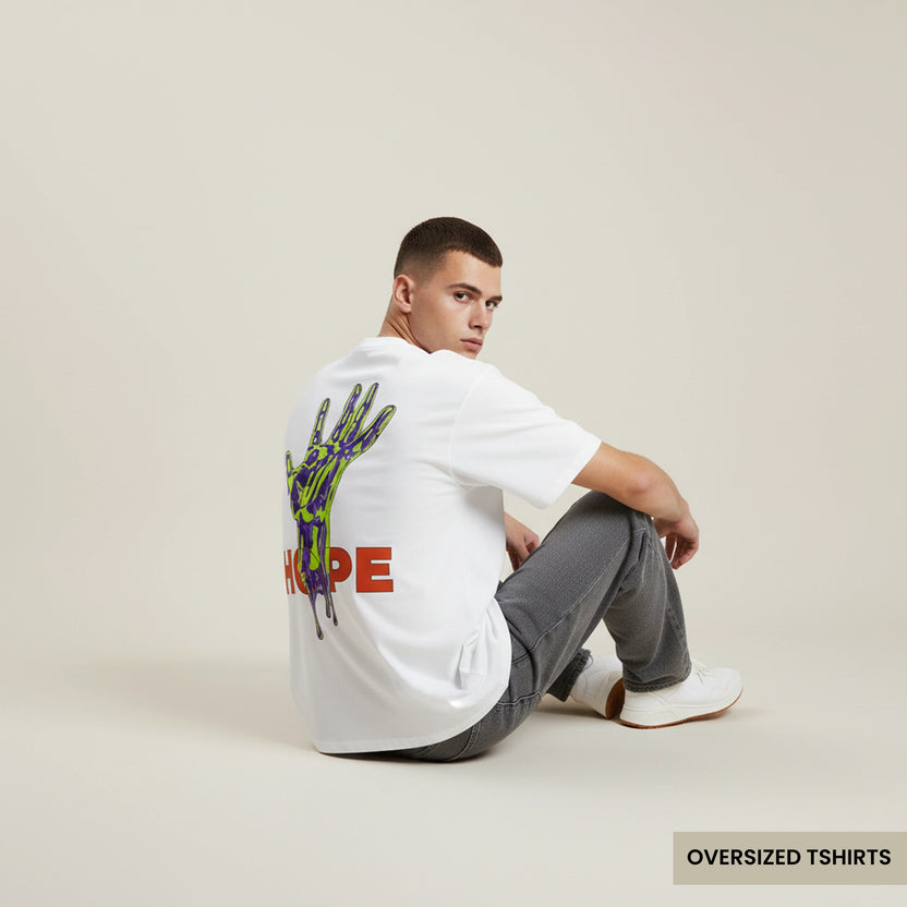 Hope - Drip Hand Oversized T Shirts