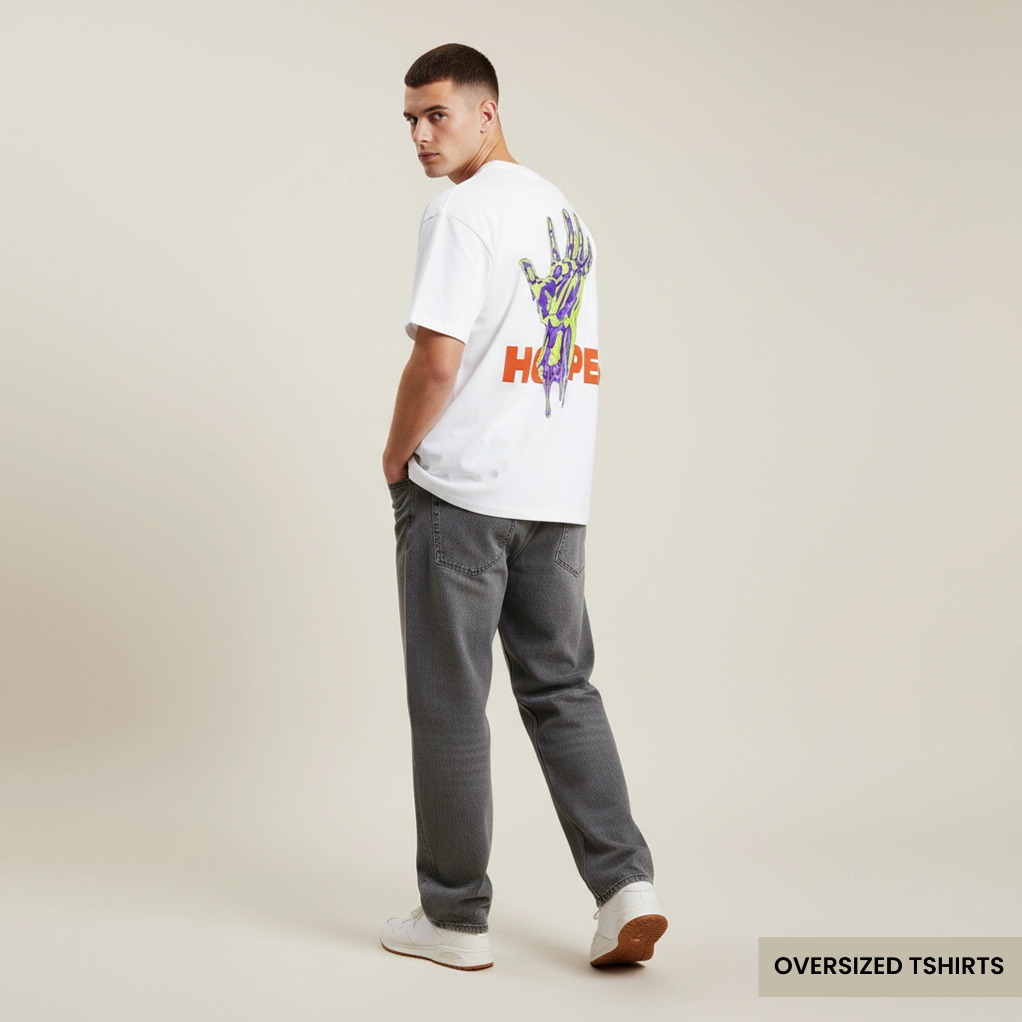 Hope - Drip Hand Oversized T Shirts