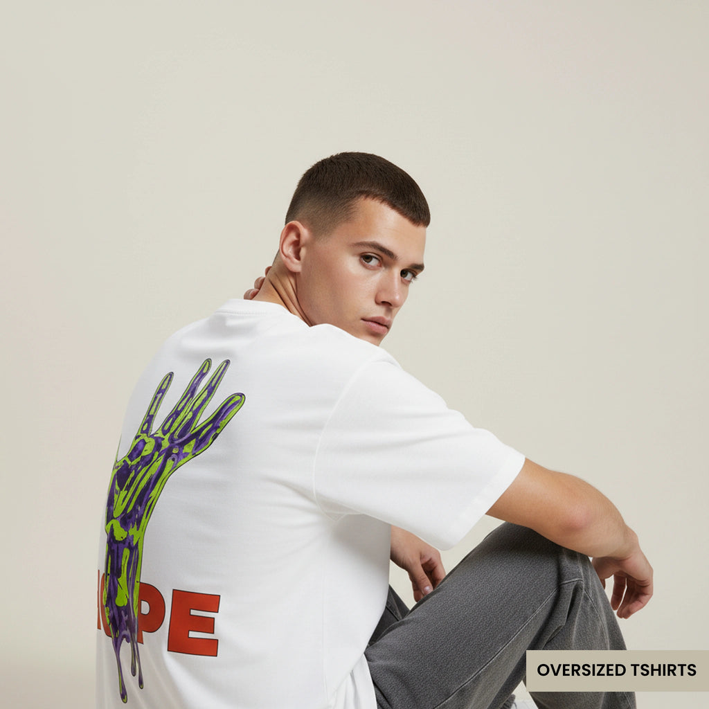 Hope - Drip Hand Oversized T Shirts
