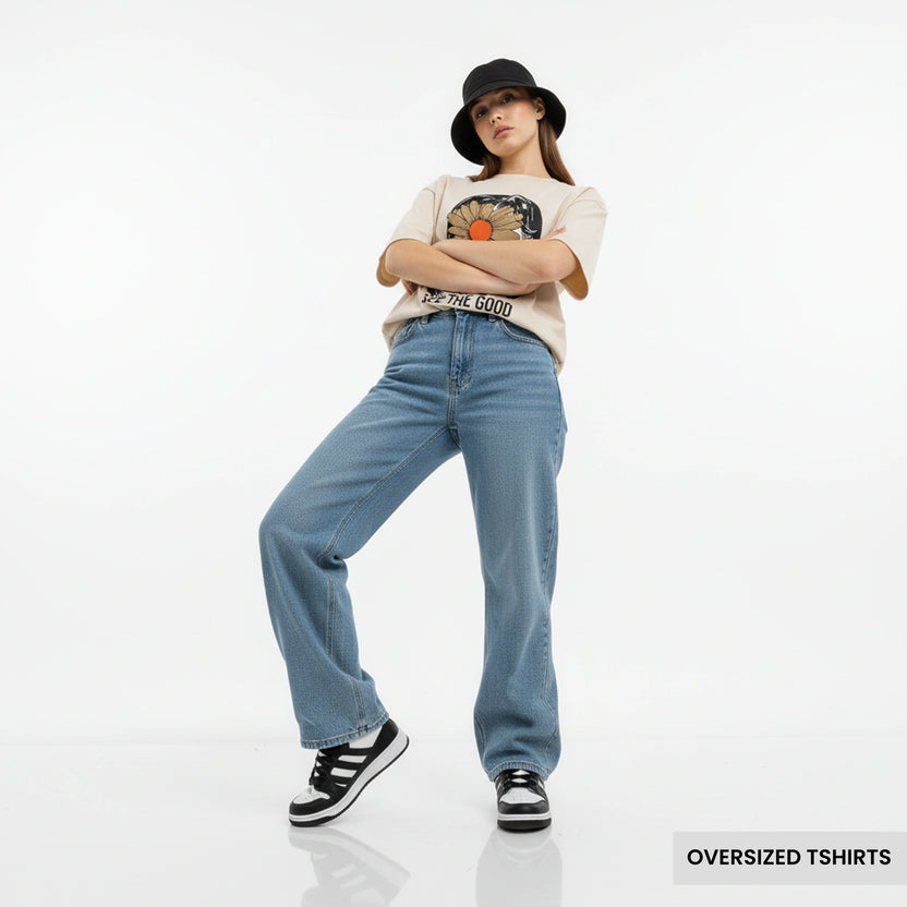 See The Good – Floral Face Oversized T Shirts