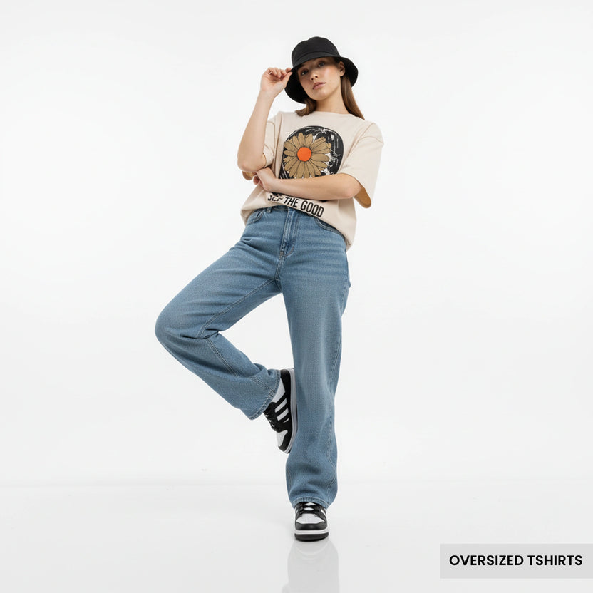 See The Good – Floral Face Oversized T Shirts