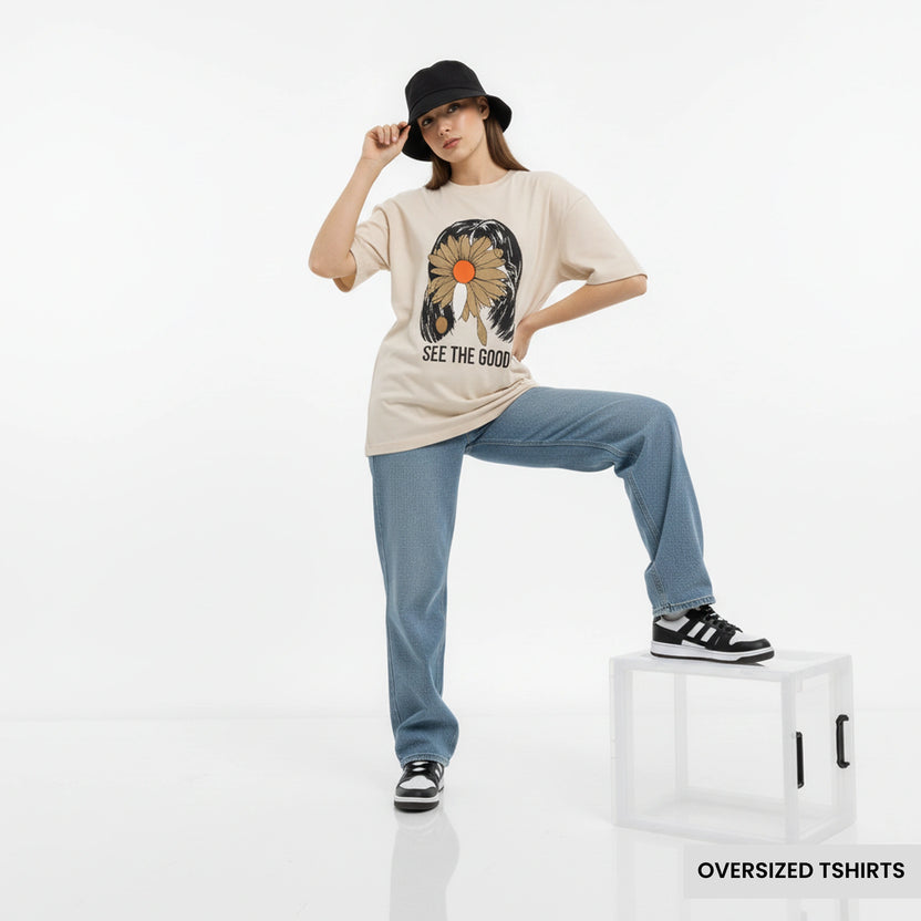 See The Good – Floral Face Oversized T Shirts