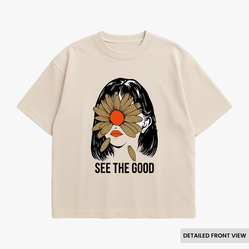 See The Good – Floral Face Oversized T Shirts